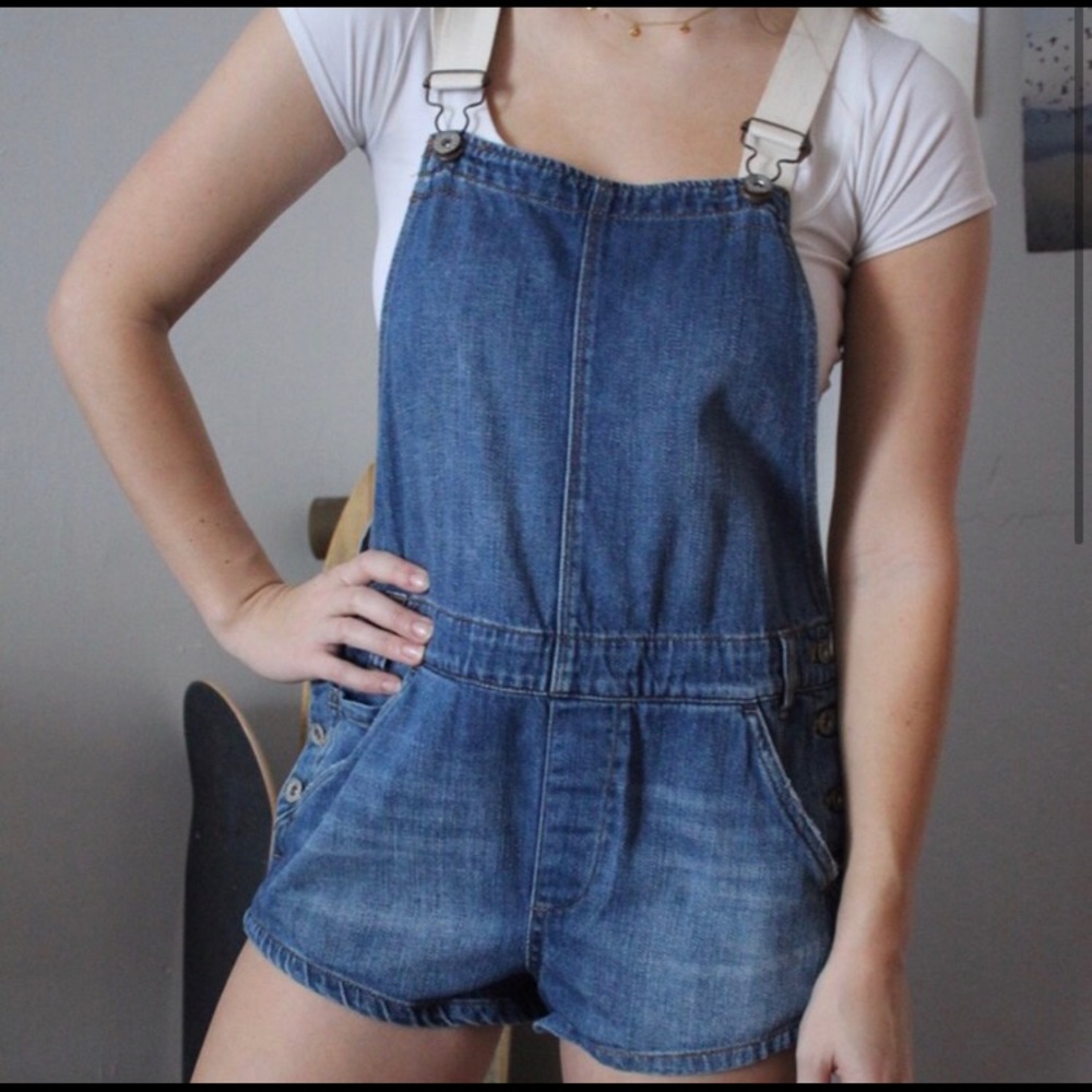 free people short overalls